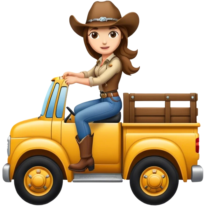 Cowgirl driving a truck  emoji