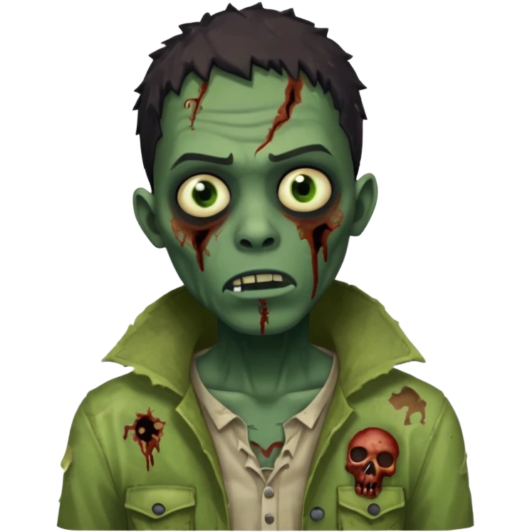 black man as a zombie with greenish skin emoji