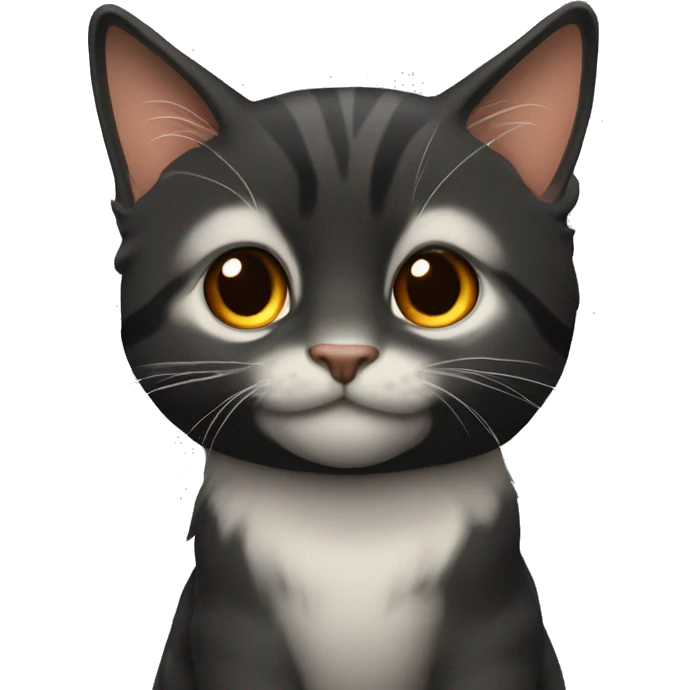 Черный вислоухий кот с оранжевыми глазами  emoji