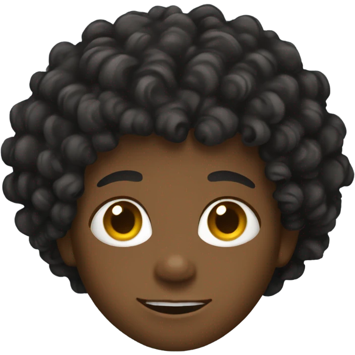 Black kid with curly hair emoji