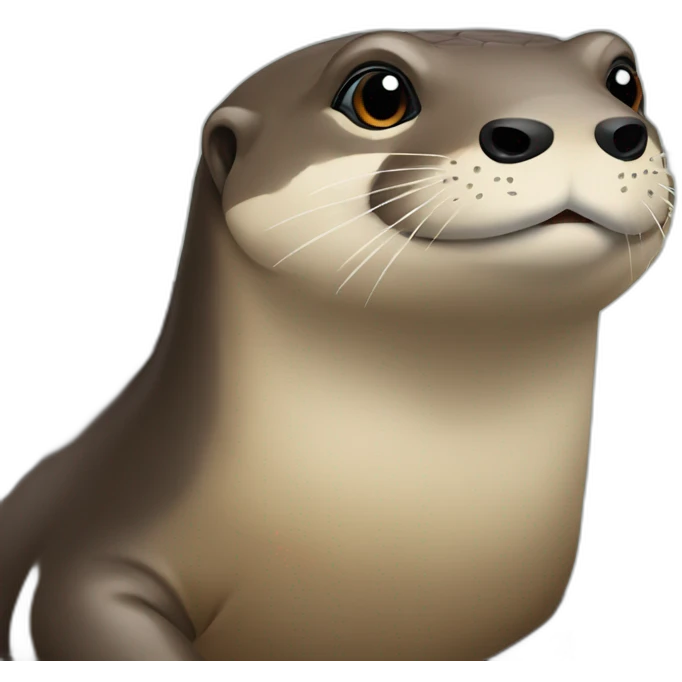 Loutre sur une tortue emoji