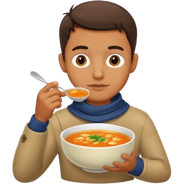 Çorba içen adam gerçekçi emoji