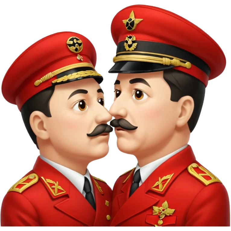 Hitler and Stalin kissing emoji
