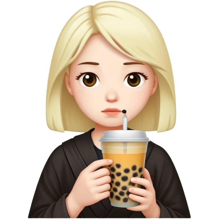 Despondent boba emoji