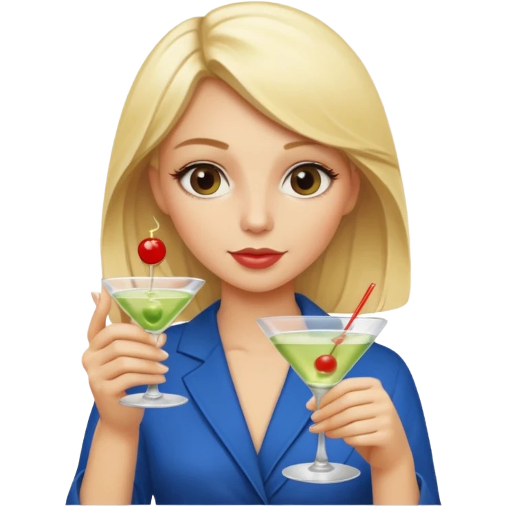 Blonde girl drinking a martini  emoji