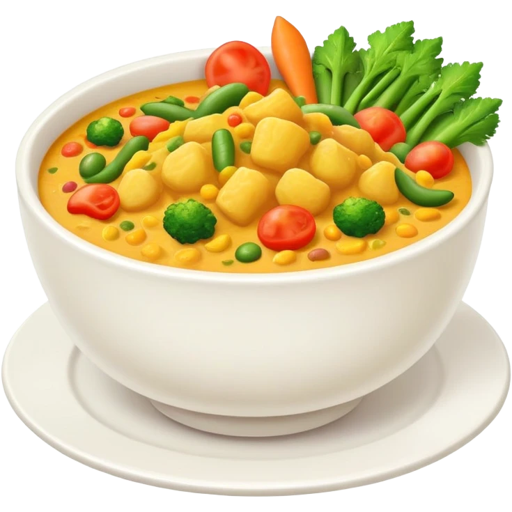 Vegetable curry rice  emoji