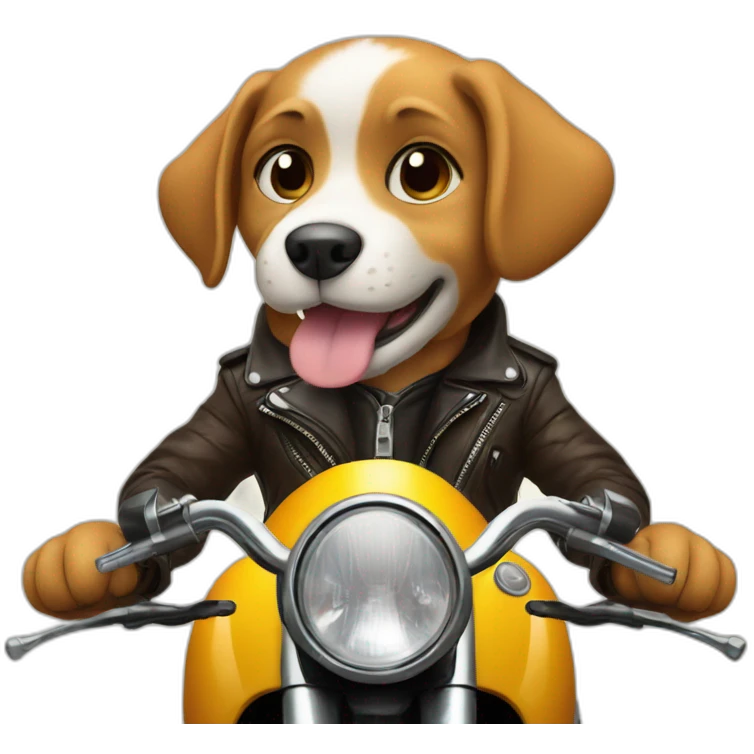 The cutest dog riding a motorcycle emoji