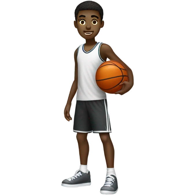 black teenage boy playing basketball  emoji
