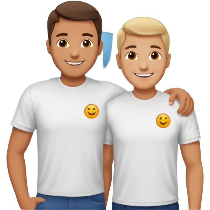 dos amigos hombres que comparten arquiler emoji