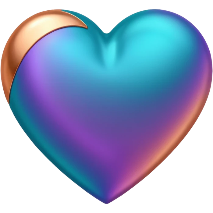 I need a teal, orange , purple, and rose gold Heart emoji  emoji