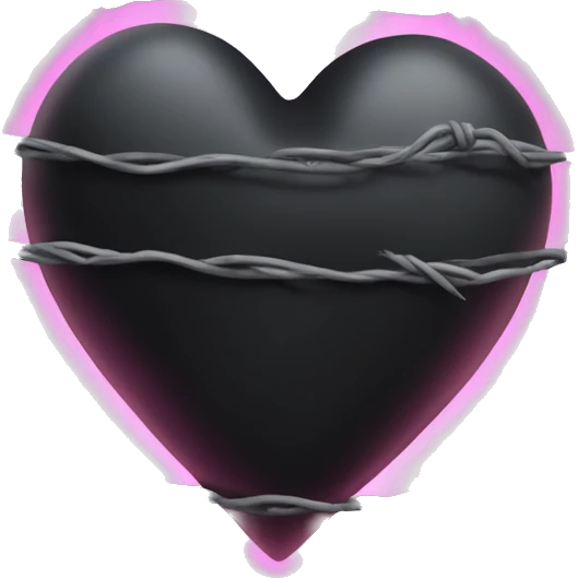 black heart with pink barbed wire  emoji