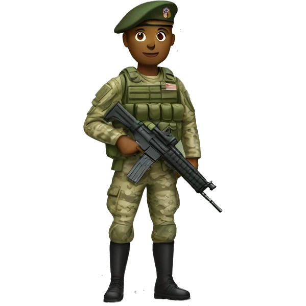 Army commander with a gun￼ emoji