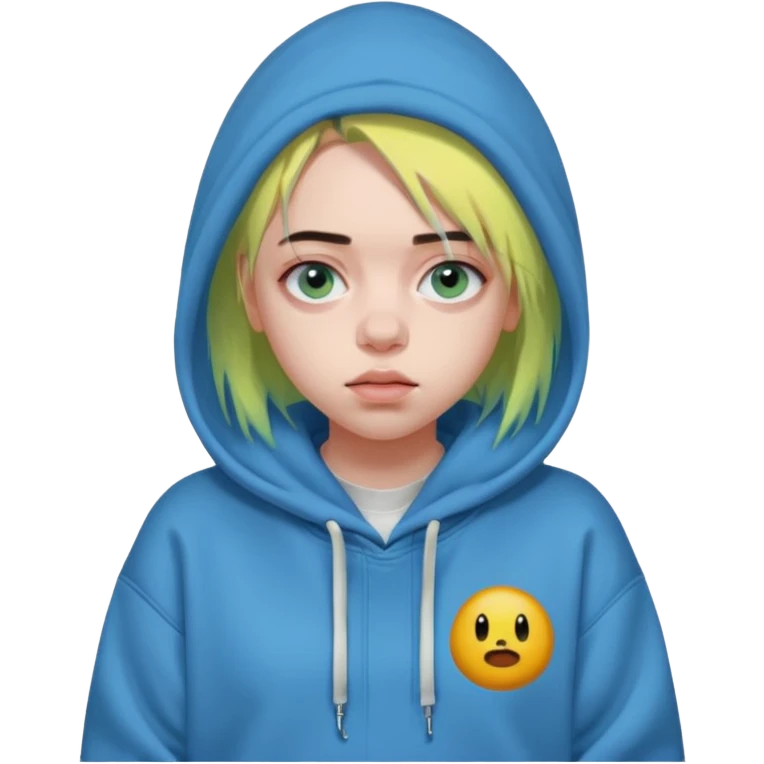 Billie eilish wearing hit me hard and soft hoodie  emoji