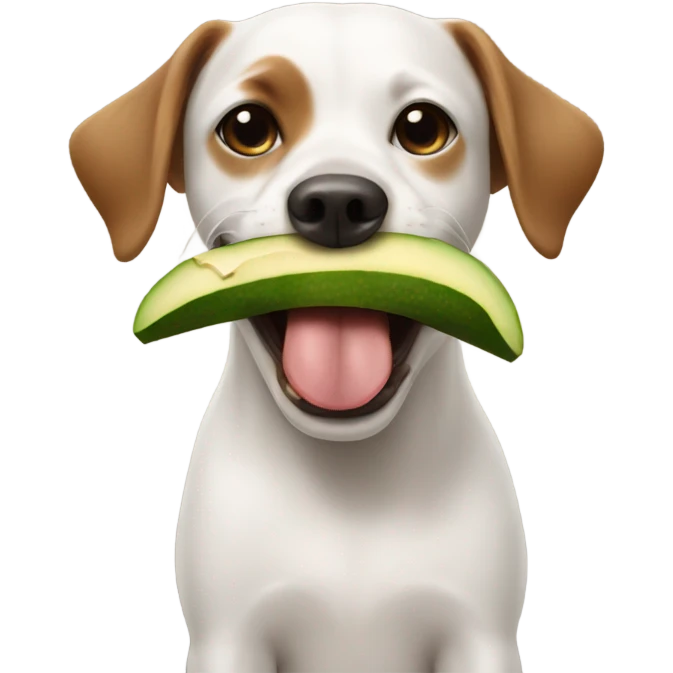 Dog with avocado in mouth  emoji