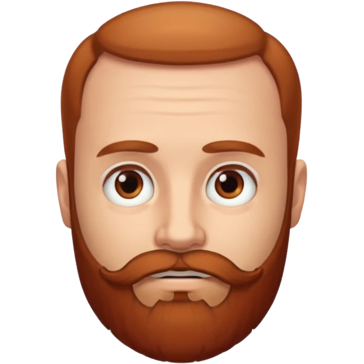 semi balding man with beard. brown eyes and brown/red beard emoji