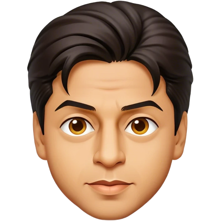 Cinematic Realistic Shah Rukh Khan Pop Culture Emoji, showcasing the charismatic charm of the Bollywood superstar rendered with lifelike detail and captivating lighting. emoji