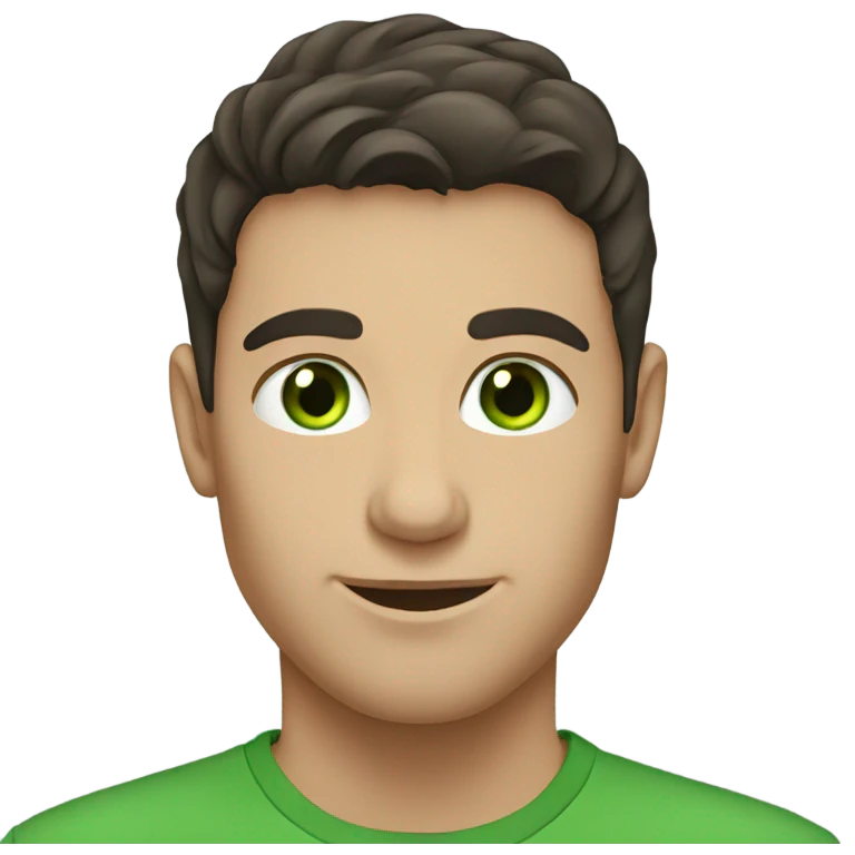 green eyed brunette male emoji
