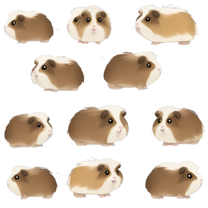 Gray and beige fluffy abyssinian guinea pig  emoji