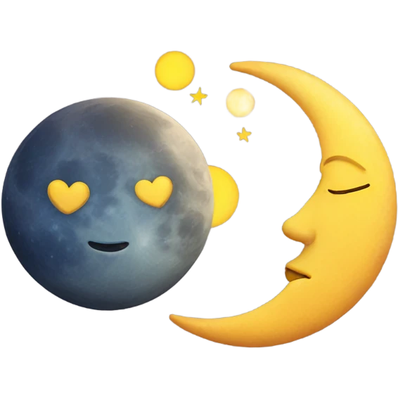 moon and sun with heart emoji