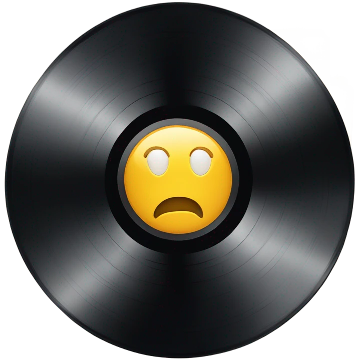 Vinyl record on folder emoji
