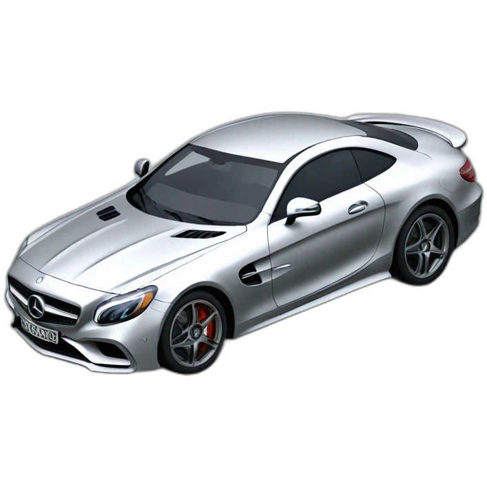 mercedes amg, silver，isometric view emoji