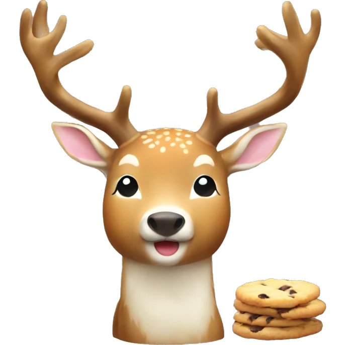 Deer from Japan eating cookie emoji