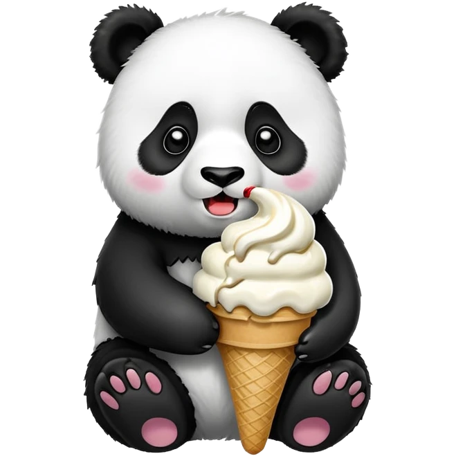 Panda eating ice cream emoji