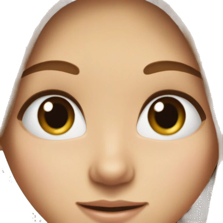 A girl with brown long straight hair thats parted in the middle, she’s light skinned and she has long eyelashes and blue eyes. Her nose is small and her lips are pretty. emoji