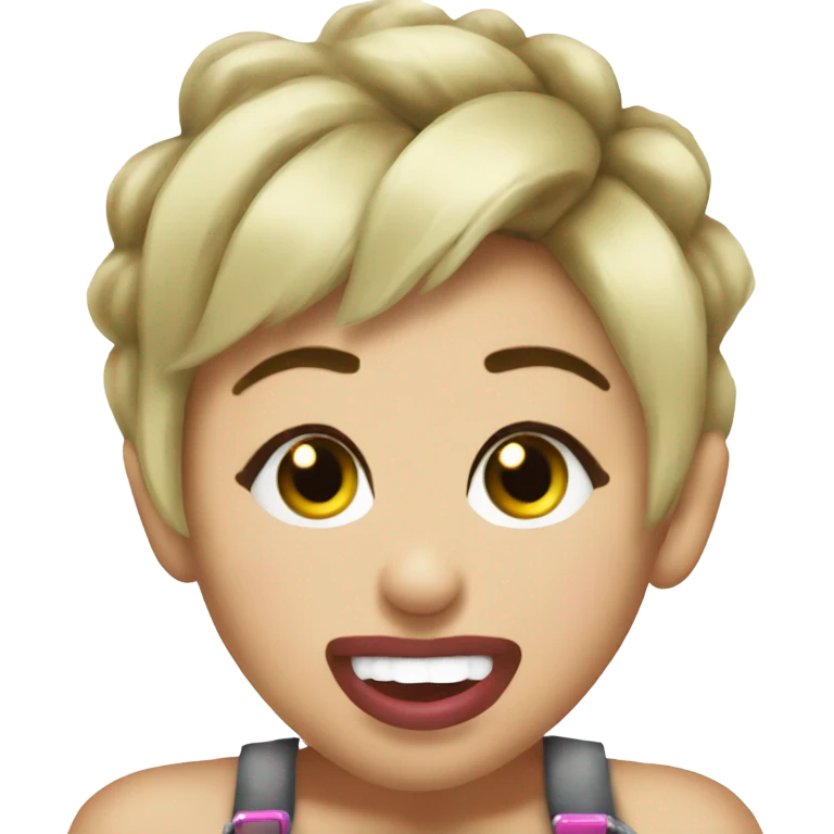 Miley Cyrus short hair tongue out emoji