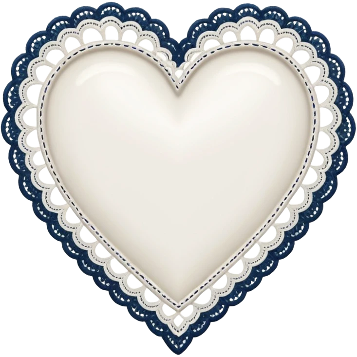 white heart with a lace border emoji