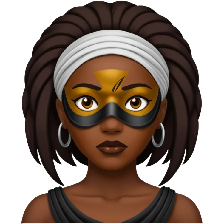 Dark Women in a slave mask  emoji