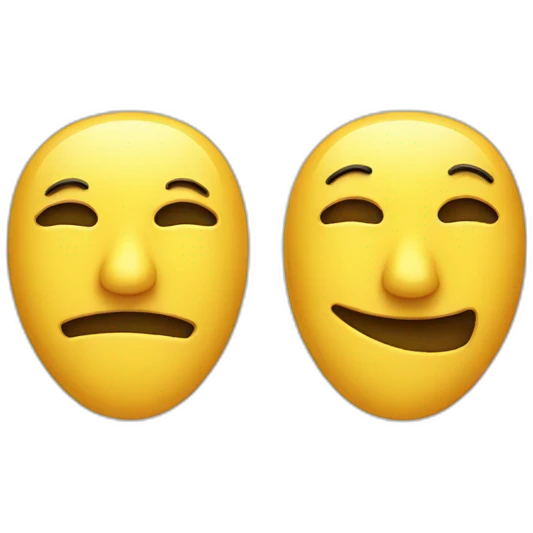 happy and sad masks emoji
