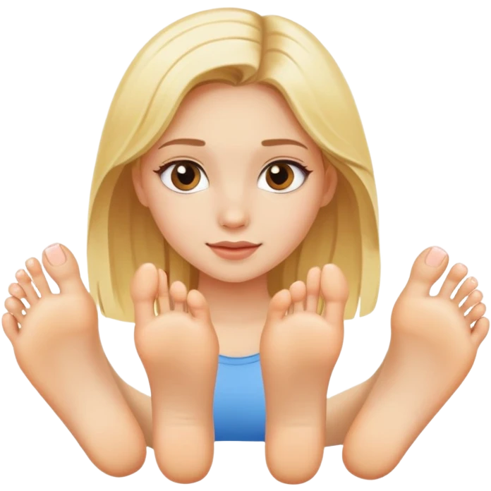 A blonde girl with toes  emoji