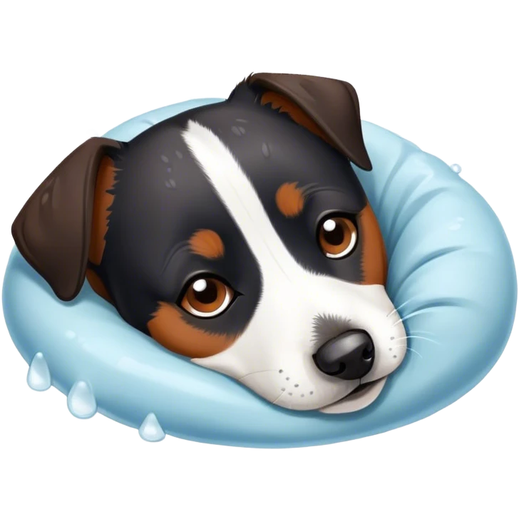 Sleeping black jack russell emoji