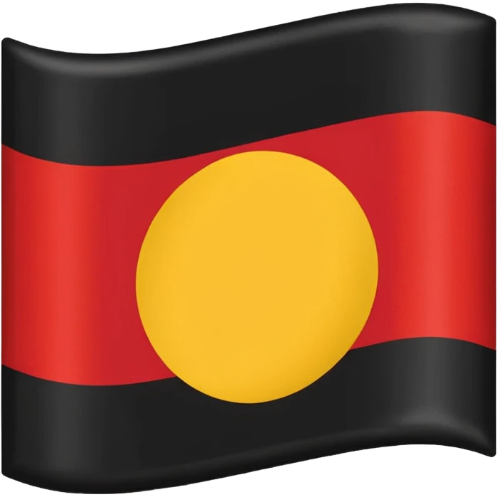 a rectangular flag with the top half solid black and the bottom half solid red with a medium-sized yellow circle in the middle overlapping both colours emoji
