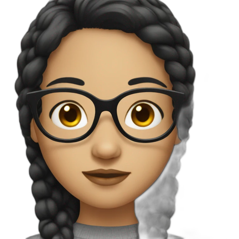Girl with black hair and specs  emoji