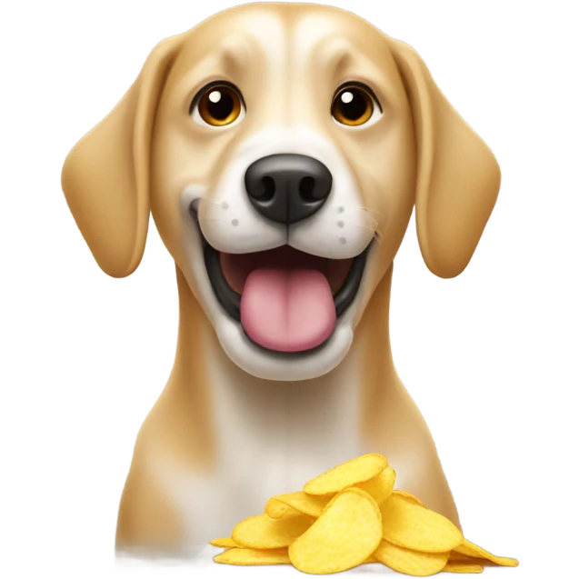 Dog eating chips emoji