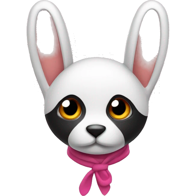 Coneja con lazo en las orejas rosado y zorro emoji