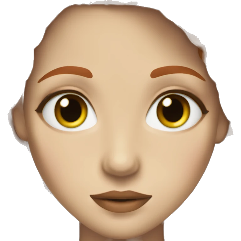 whyoung woman central green eyes small nose redhead long hair layers freckles brown lipstick emoji