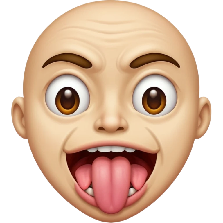 ugly 🥺👀 emoji with tongue out emoji