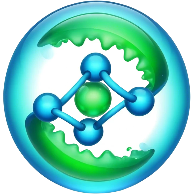 A sphere with liquid DNA mixing emoji