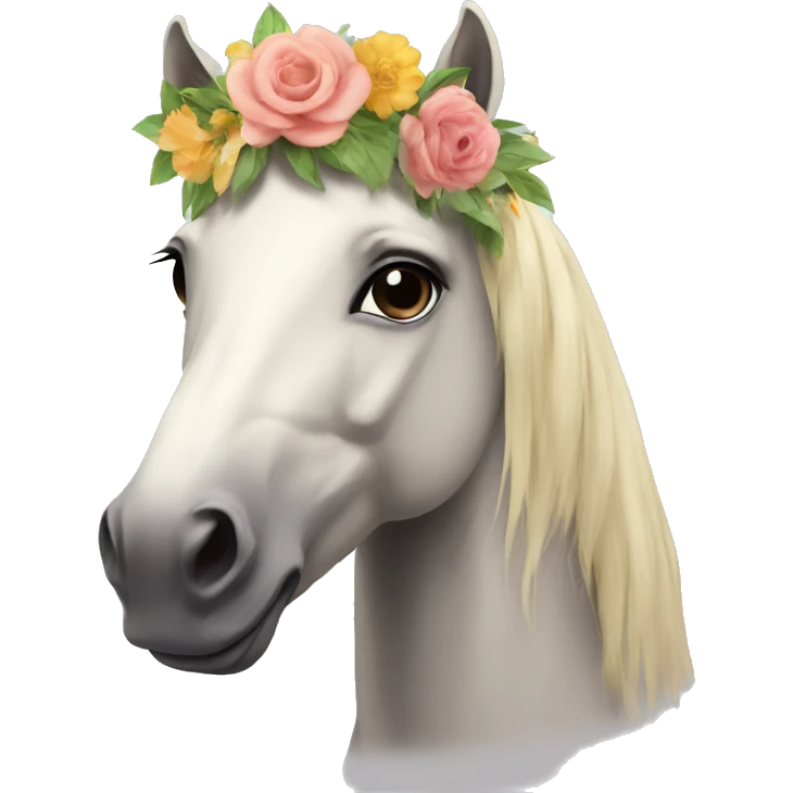 horse with a flower crown emoji