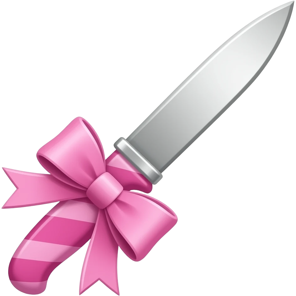 Pooki knife pink colour with katna bow🎀 one long sharp emoji