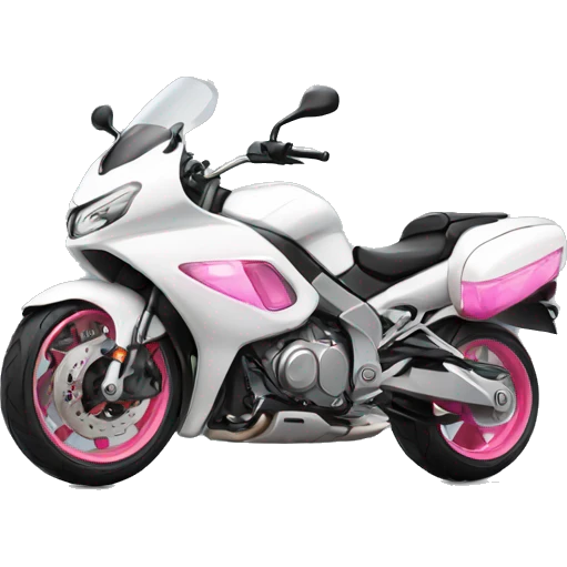 White motorcycle with pink headlights emoji