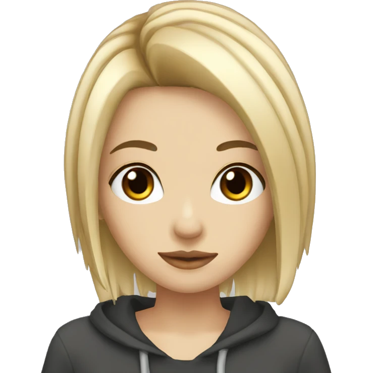 a white emo girl with blonde highlights and brown eyes emoji