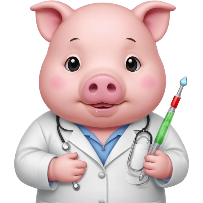 
Chubby pig doctor with thermometer.














 emoji
