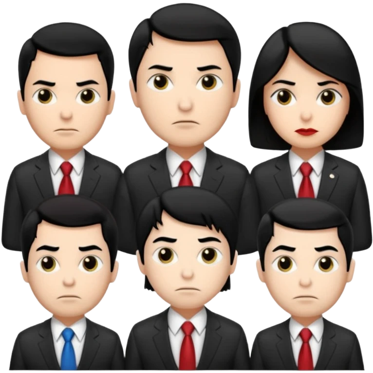 congressional meeting of people with black hair and white skin emoji