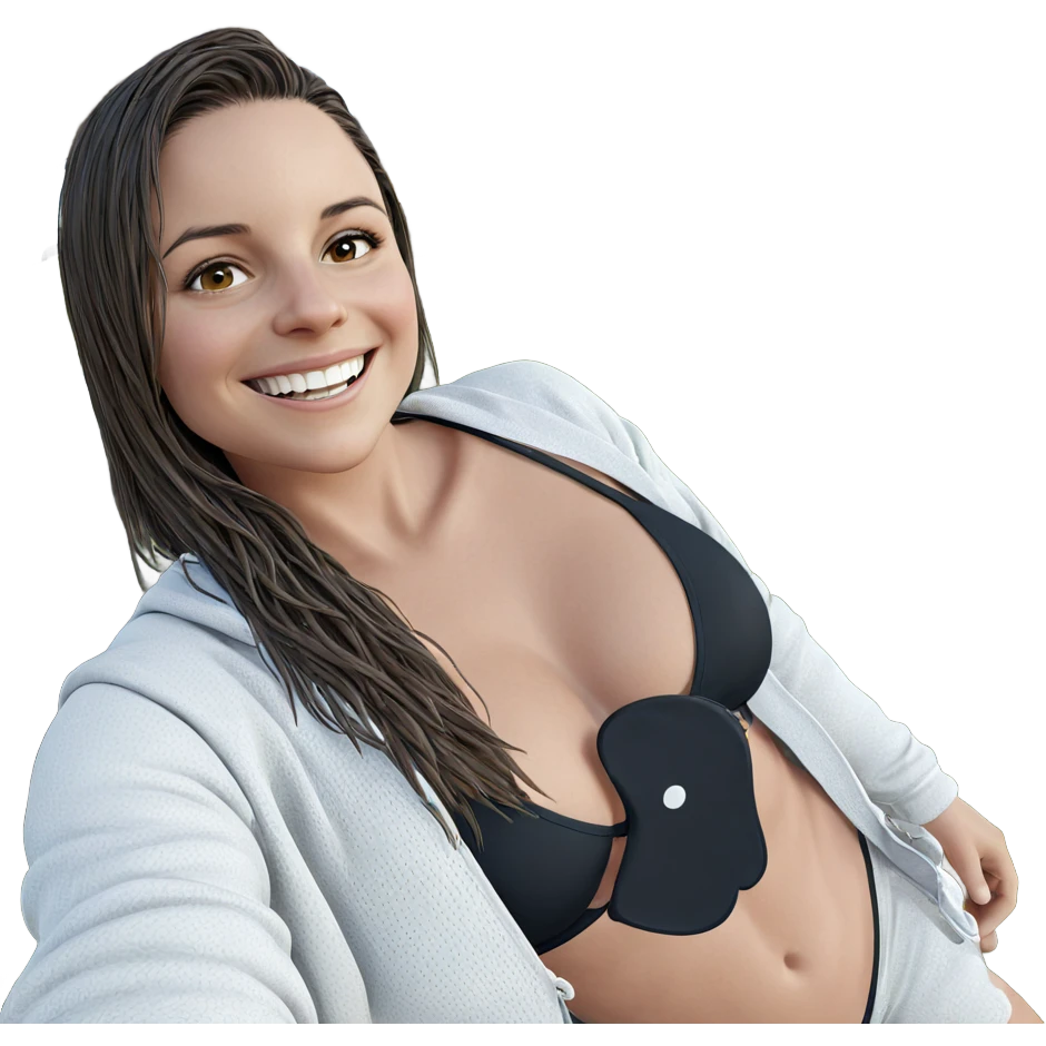 smiling girl in bikini outdoors emoji