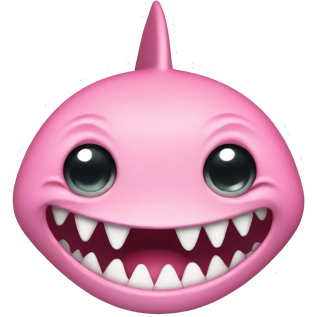 a pink shark with no teeth emoji