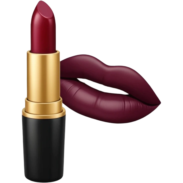 black and gold lipstick, wine luxury lipstick emoji